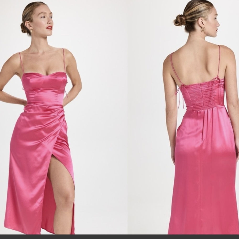 Reformation Pink Satin Dress